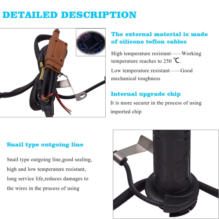 CS-095B1 Motorcycle Modified Adjustable Temperature Electric Heating Hand Cover Heated Grip Handlebar, Seal Version