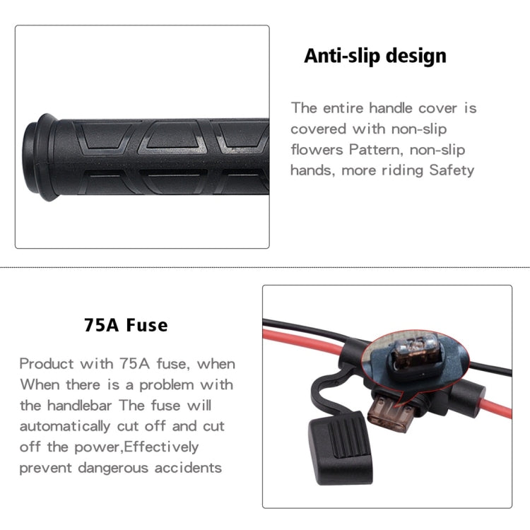 ZH-983A1 Motorcycle Scooter Smart Three Gear Temperature Control Electric Hand Grip Cover Heated Grip Handlebar