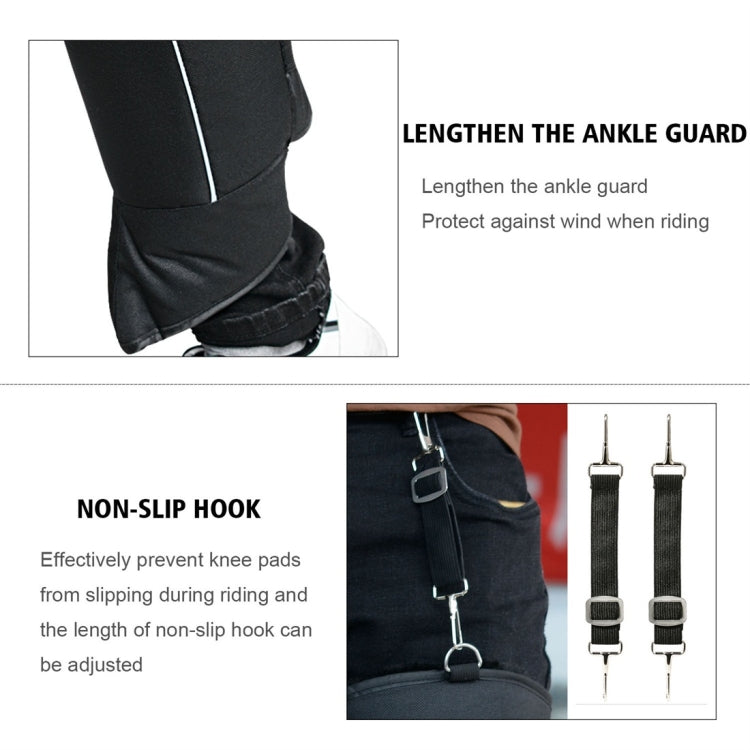 CS-865A1 Motorcycle Cold Protection Velvet Warm Lengthen Knee Pads Protector Cover(Black)