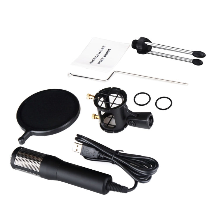 RODD AK1 USB Drive-free Condenser Microphone with Tripod Holder, Compatible with PC / Mac for Live Broadcast Show, KTV, etc.(Black)