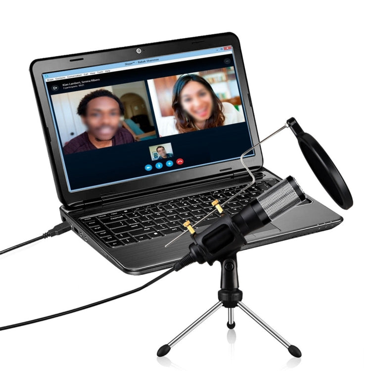 RODD AK1 USB Drive-free Condenser Microphone with Tripod Holder, Compatible with PC / Mac for Live Broadcast Show, KTV, etc.(Black)