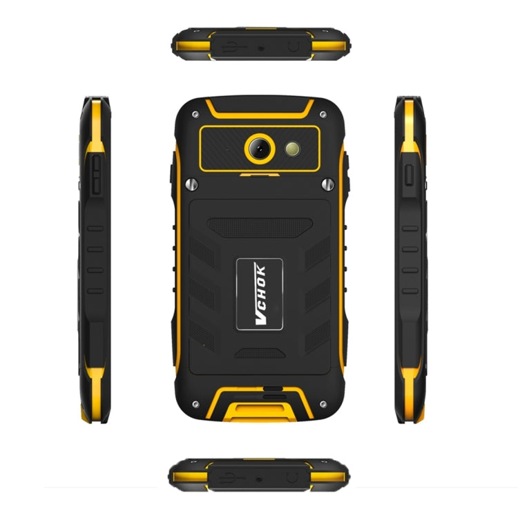 VCHOK F6, 1GB+16GB, IP68 Waterproof, Dropproof, Dustproof, 4.5 inch, MTK6582 Quad Core 1.3GHZ, OTG, GPS, Video Call, FM, Network: 3G