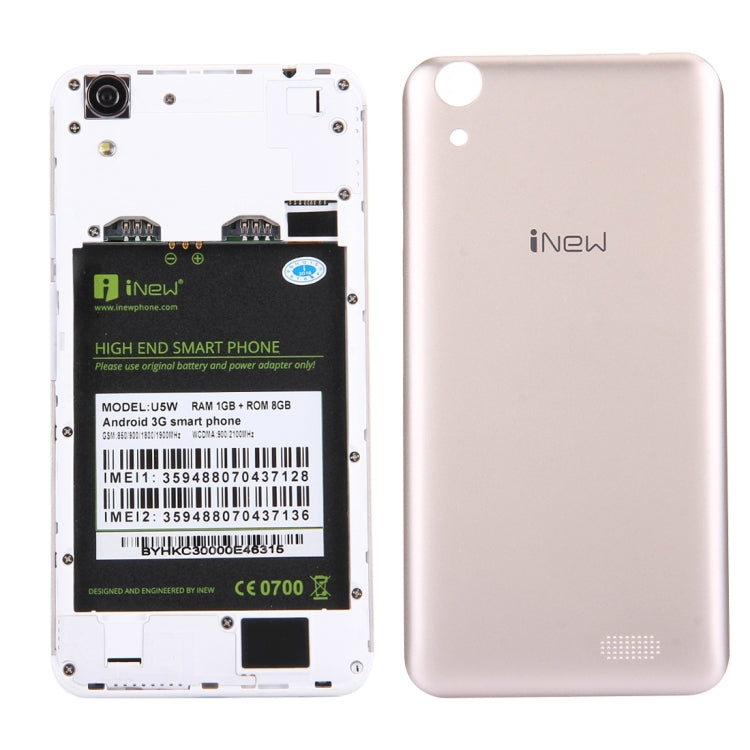 iNew U5W 8GB, Network: 3G, 5 inch Android 5.1 MTK6580 Quad Core 1.3GHz, RAM: 1GB, GPS