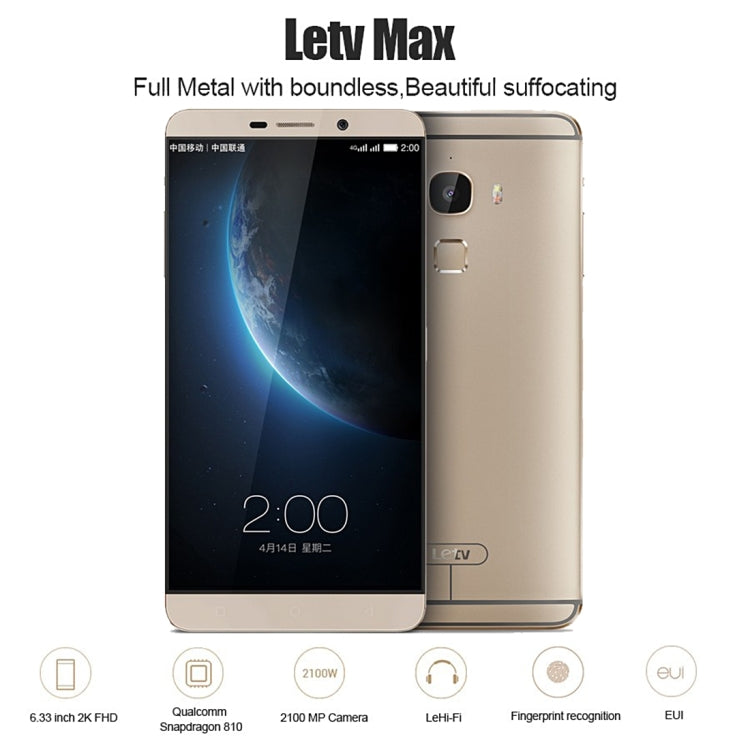 Letv Le Max X900+ 32GB, Network: 4G, 6.33 inch Android 5.0 Qualcomm Snapdragon810 Octa Core, RAM: 4GB(Silver)