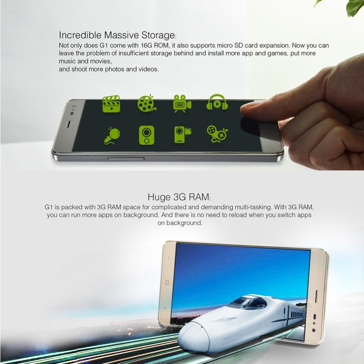 VKworld G1 Giant, 3GB+16GB, 5000mAh Battery, 5.5 inch Android 5.1 MTK6753 Octa Core 1.3GHz, Support GPS, Mobile AP, Network: 4G