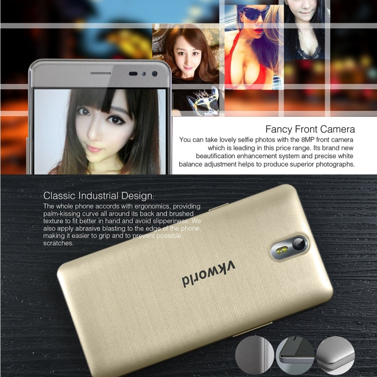 VKworld G1 Giant, 3GB+16GB, 5000mAh Battery, 5.5 inch Android 5.1 MTK6753 Octa Core 1.3GHz, Support GPS, Mobile AP, Network: 4G