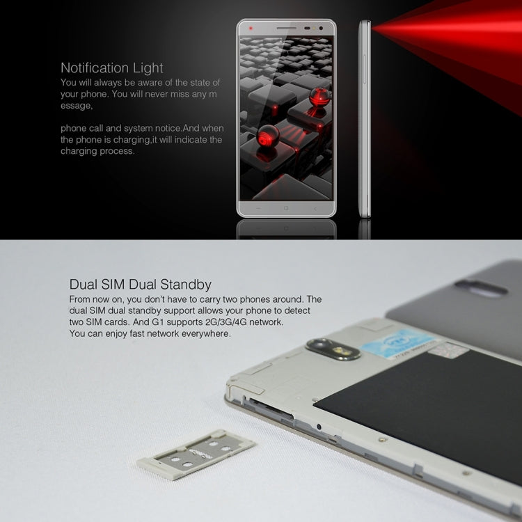 VKworld G1 Giant, 3GB+16GB, 5000mAh Battery, 5.5 inch Android 5.1 MTK6753 Octa Core 1.3GHz, Support GPS, Mobile AP, Network: 4G