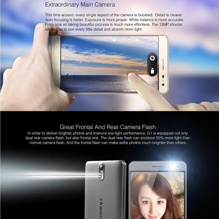 VKworld G1 Giant, 3GB+16GB, 5000mAh Battery, 5.5 inch Android 5.1 MTK6753 Octa Core 1.3GHz, Support GPS, Mobile AP, Network: 4G