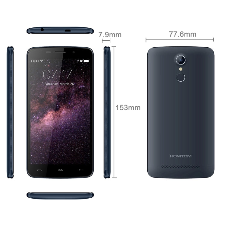 [HK Warehouse] HOMTOM HT17, 1GB+8GB, Fingerprint Identification, 5.5 inch Android 6.0, MT6737 Quad Core 1.1GHz, Support OTG, OTA, Network: 4G