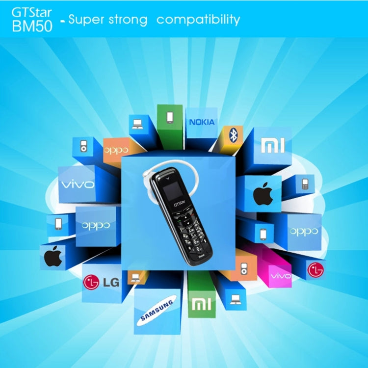 GTStar BM50 Mini Mobile Phone, Hands Free Bluetooth Dialer Headphone, MP3 Music, Dual SIM, Network: 2G(White)