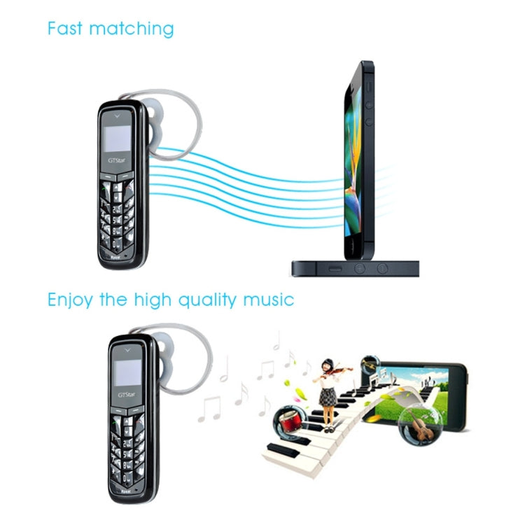 GTStar BM50 Mini Mobile Phone, Hands Free Bluetooth Dialer Headphone, MP3 Music, Dual SIM, Network: 2G(White)