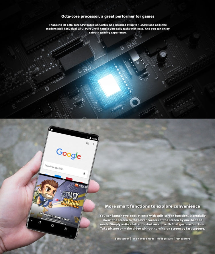 M-HORSE Pure 2, 4GB+64GB, Dual Back Cameras, Fingerprint Identification, 5.99 inch Android 7.0 MTK6750 Octa Core up to 1.5GHz, Network: 4G, Dual SIM