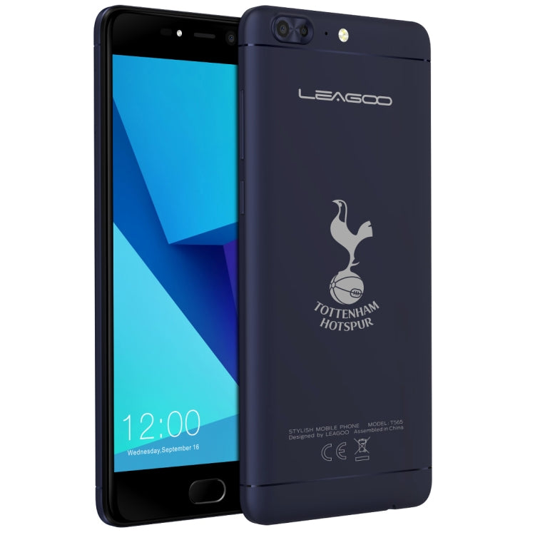 [HK Warehouse] LEAGOO T5 THFC, 4GB+64GB, Dual Back Cameras, Fingerprint Identification, 5.5 inch 2.5D Curved LEAGOO OS 3.0 (Android 7.0) MTK6750T Octa Core up to 1.5GHz, Network: 4G, Dual SIM(Dark Blue)