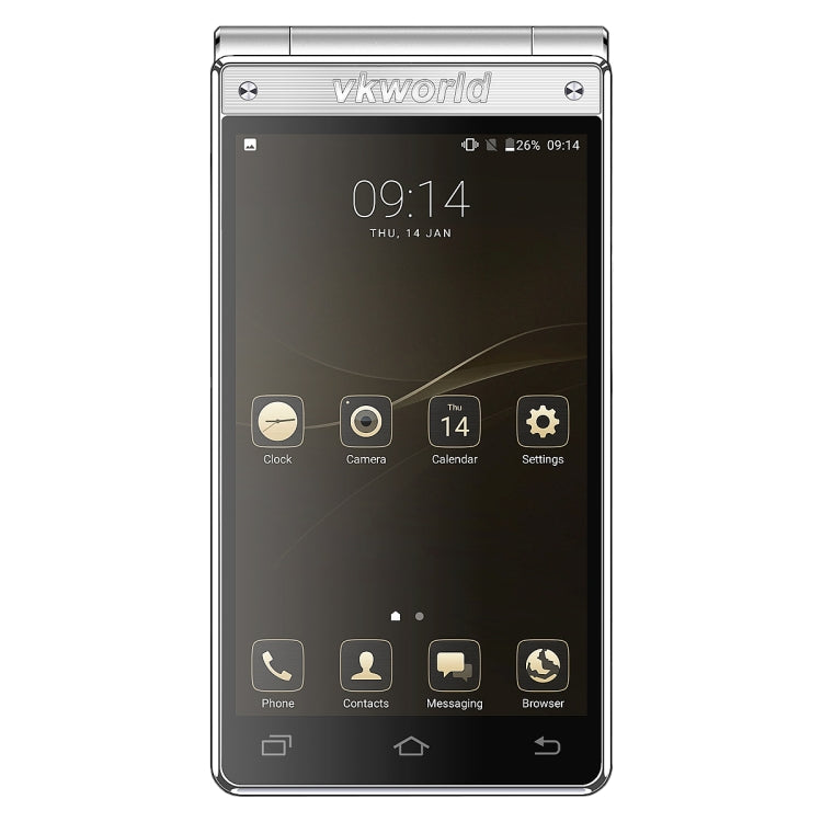 VKworld T2 Plus, 3GB+32GB, Flip Design, Double Camera Flash, 4.2 inch Dual Screens, Android 7.0 MTK6737 Quad Core, Physical Keyboard, Network: 4G(Black)