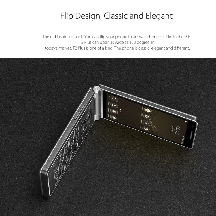 VKworld T2 Plus, 3GB+32GB, Flip Design, Double Camera Flash, 4.2 inch Dual Screens, Android 7.0 MTK6737 Quad Core, Physical Keyboard, Network: 4G(Black)