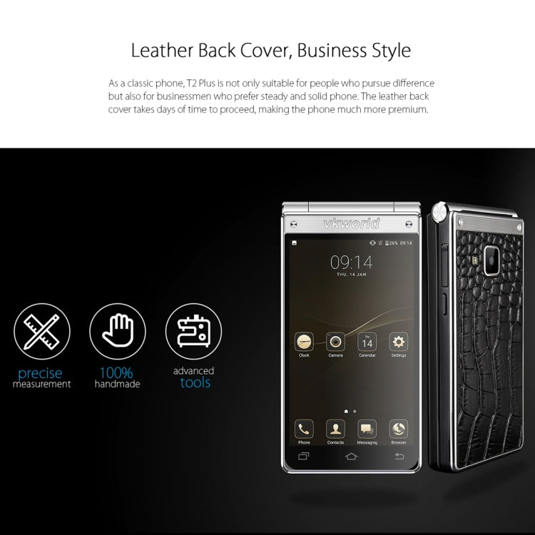 VKworld T2 Plus, 3GB+32GB, Flip Design, Double Camera Flash, 4.2 inch Dual Screens, Android 7.0 MTK6737 Quad Core, Physical Keyboard, Network: 4G(Black)