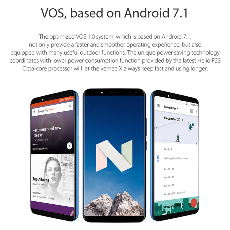 [HK Warehouse] Vernee X, 4GB+64GB, Dual Back Cameras + Dual Front Cameras, 6200mAh Battery, Face & Fingerprint Identification, 6.0 inch Android 7.1 MTK6763 Octa Core up to 2.0GHz, Network: 4G, OTG