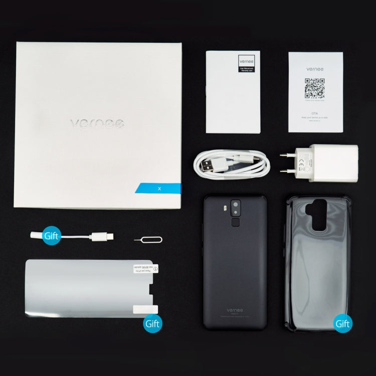 [HK Warehouse] Vernee X, 4GB+64GB, Dual Back Cameras + Dual Front Cameras, 6200mAh Battery, Face & Fingerprint Identification, 6.0 inch Android 7.1 MTK6763 Octa Core up to 2.0GHz, Network: 4G, OTG