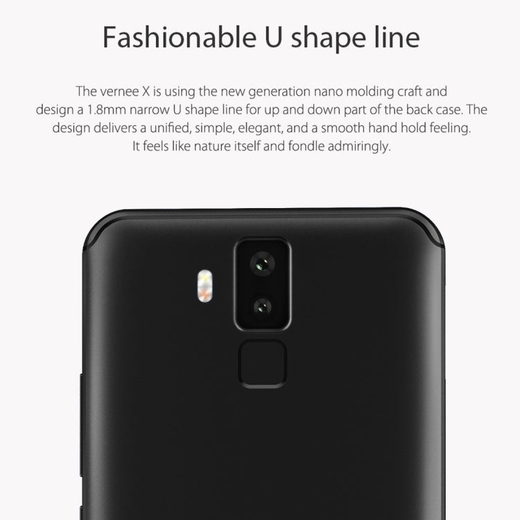 [HK Warehouse] Vernee X, 4GB+64GB, Dual Back Cameras + Dual Front Cameras, 6200mAh Battery, Face & Fingerprint Identification, 6.0 inch Android 7.1 MTK6763 Octa Core up to 2.0GHz, Network: 4G, OTG