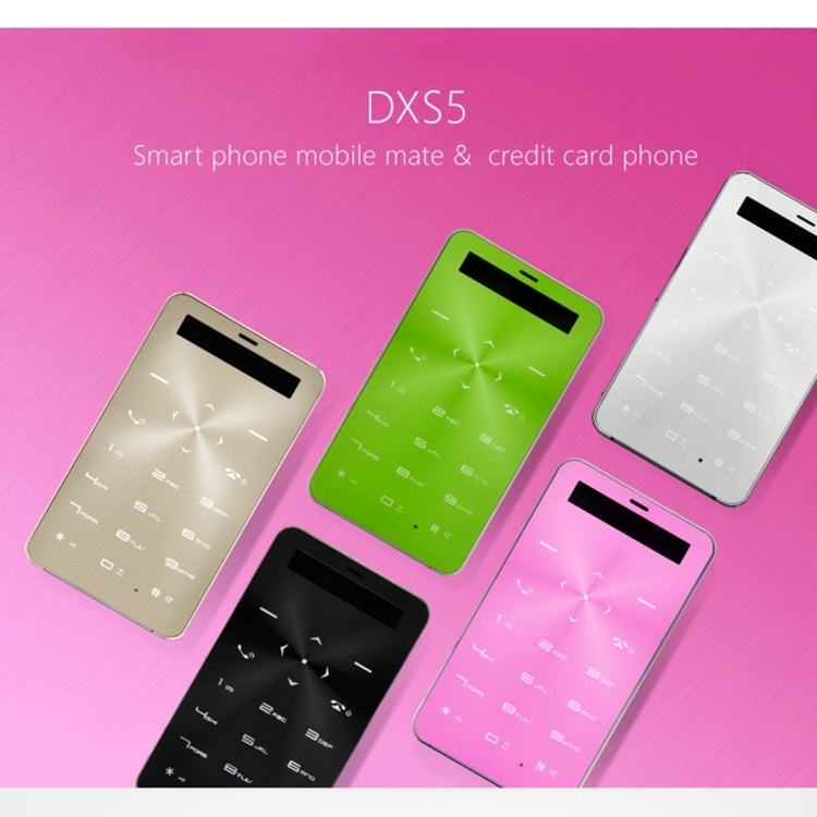 DAXIAN DXS5 Card Mobile Phone, Network: 2G, 6.5mm Ultra Thin Pocket Mini Slim Card Phone, QWERTY Keyboard, BT, Alarm, MP3 Music, Pedometer, Remote Capture