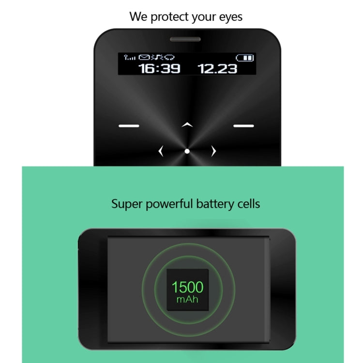 DAXIAN DXS5 Card Mobile Phone, Network: 2G, 6.5mm Ultra Thin Pocket Mini Slim Card Phone, QWERTY Keyboard, BT, Alarm, MP3 Music, Pedometer, Remote Capture