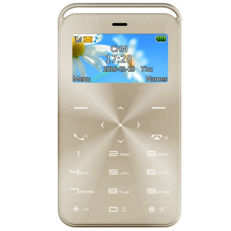 DAXIAN GS6 Card Mobile Phone, Network: 2G, 7.9mm Ultra Thin Pocket Mini Slim Card Phone, 1.69 inch, QWERTY Keyboard, BT, FM, Alarm, MP3 Music, Calendar, Calculator