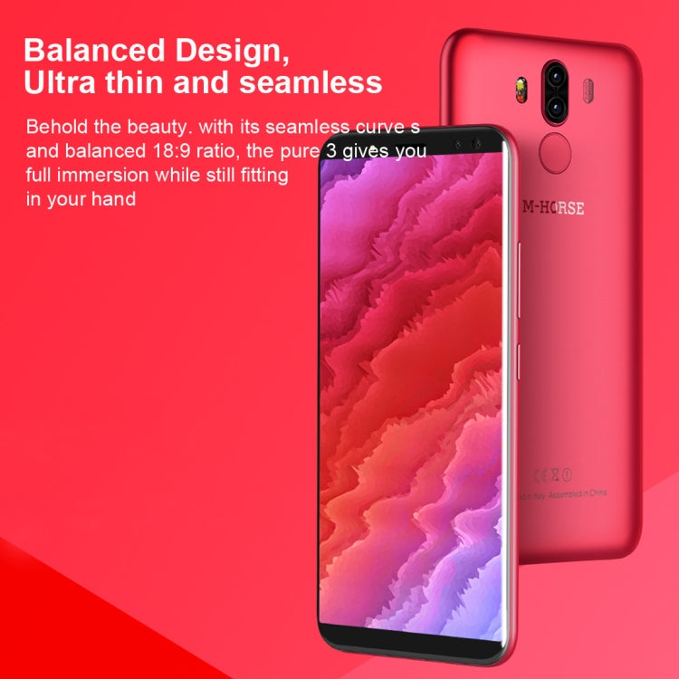 M-HORSE Pure 3, 4GB+64GB, Dual Back Cameras + Dual Front Cameras, Fingerprint Identification, 5.7 inch Android 7.1 MTK6763