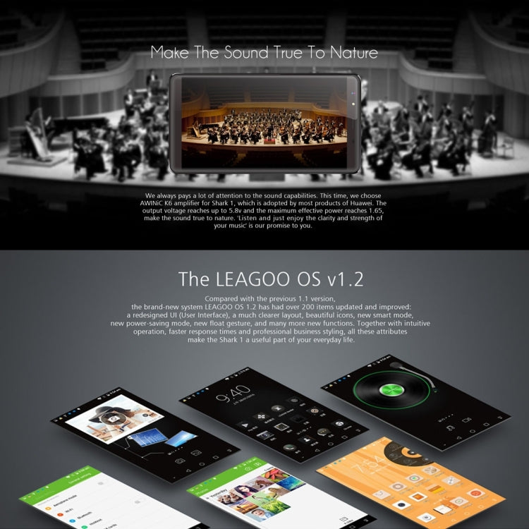 [HK Warehouse] LEAGOO Shark 1, 3GB+16GB, Fingerprint ID, 6300mAh Battery, 6.0 inch Android 5.1 MTK6753 ARM Cortex-A53 Octa Core 1.3GHz, Network: 4G(Black)
