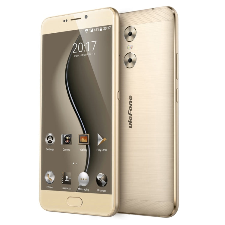 [HK Warehouse] Ulefone Gemini, 3GB+32GB, Front Fingerprint Identification, Dual Rear Cameras, 5.5 inch Android 6.0 MTK6737T Quad Core up to 1.5GHz, OTG, Network: 4G(Gold)