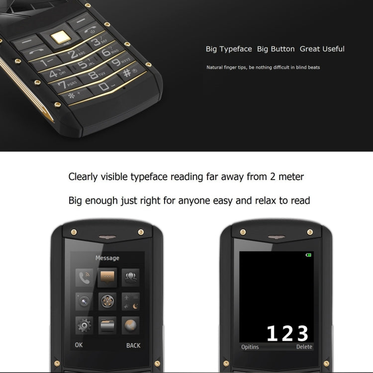 AGM M2 Triple Proofing Phone, Without Russian, IP68 Waterproof Dustproof Shockproof,  2.4 inch, SC6531DA, Network: 2G, 21 Keys, Dual SIM, FM, TF