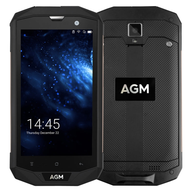 AGM A8 Triple Proofing Phone, 3GB+32GB, US Version, 4050mAh Battery, IP68 Waterproof Dustproof Shockproof, 5.0 inch Android 7.0 Qualcomm MSM8916 Quad Core, Network: 4G, Dual SIM, OTG, NFC (Gold)
