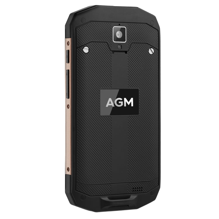 AGM A8 Triple Proofing Phone, 3GB+32GB, US Version, 4050mAh Battery, IP68 Waterproof Dustproof Shockproof, 5.0 inch Android 7.0 Qualcomm MSM8916 Quad Core, Network: 4G, Dual SIM, OTG, NFC (Gold)