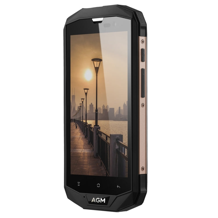 AGM A8 Triple Proofing Phone, 3GB+32GB, US Version, 4050mAh Battery, IP68 Waterproof Dustproof Shockproof, 5.0 inch Android 7.0 Qualcomm MSM8916 Quad Core, Network: 4G, Dual SIM, OTG, NFC (Gold)
