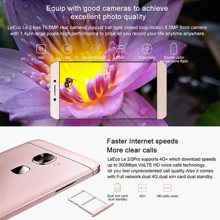 Letv LeEco Le S3 X522, 3GB+32GB, Fingerprint Identification, 5.5 inch Android 6.0 Qualcomm Snapdragon 652 (MSM8976) Octa Core up to 1.8GHz, Network: 4G(Rose Gold)