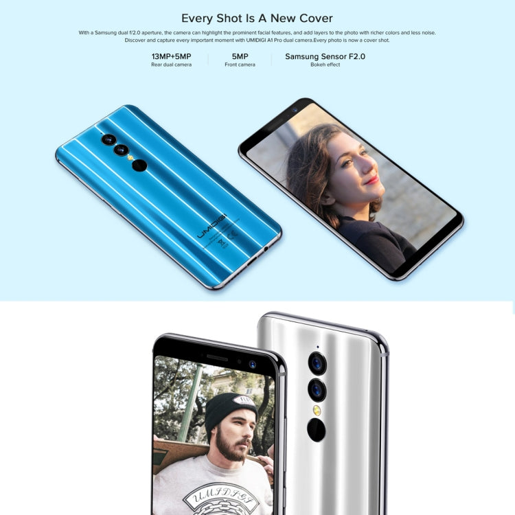 [HK Warehouse] UMIDIGI A1 Pro, Dual 4G, 3GB+16GB, Dual Back Cameras, Face & Fingerprint Identification,  5.5 inch Android 8.1 MTK6739 Quad Core up to 1.5GHz, Network: 4G, Dual SIM, VoLTE