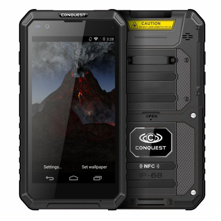 Conquest S10, 3GB+32GB, Walkie Talkie Function, RFID, Scanner, 5000mAh Battery, IP68 Waterproof Dustproof Shockproof, Fingerprint Identification, 5.5 inch Android 6.0 MTK6753 Octa Core up to 1.5GHz, Network: 4G, NFC, OTG, IR(Black)