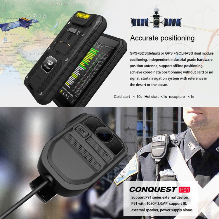 Conquest S10, 3GB+32GB, Walkie Talkie Function, RFID, Scanner, 5000mAh Battery, IP68 Waterproof Dustproof Shockproof, Fingerprint Identification, 5.5 inch Android 6.0 MTK6753 Octa Core up to 1.5GHz, Network: 4G, NFC, OTG, IR(Black)