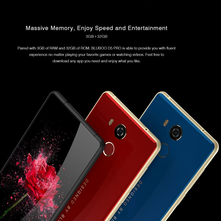 [HK Warehouse] BLUBOO D5 Pro, 3GB+32GB, Fingerprint Identification, 5.5 inch Android 7.0 MTK6737 Quad Core up to 1.3GHz, Network: 4G,  Dual SIM