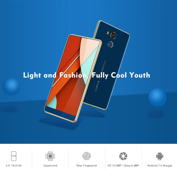 [HK Warehouse] BLUBOO D5 Pro, 3GB+32GB, Fingerprint Identification, 5.5 inch Android 7.0 MTK6737 Quad Core up to 1.3GHz, Network: 4G,  Dual SIM