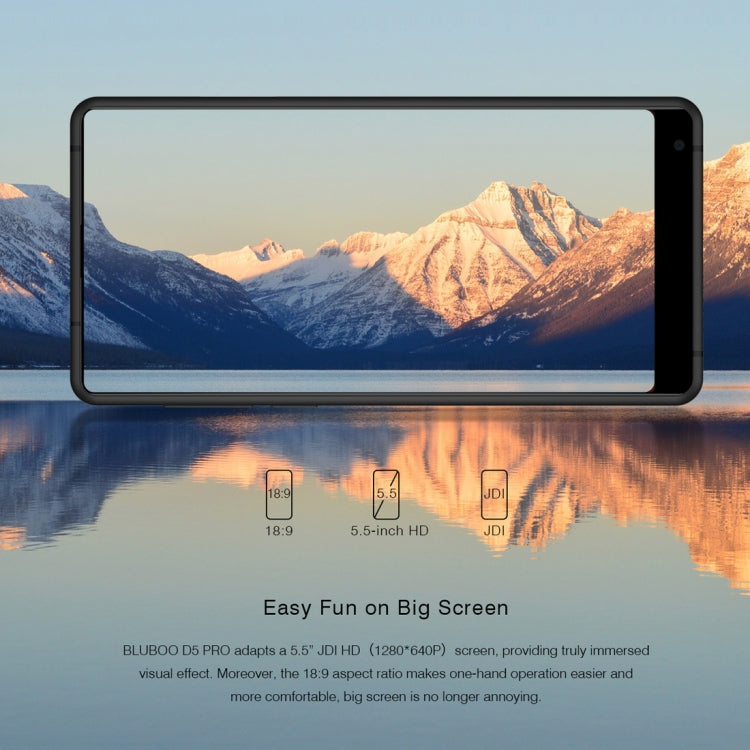 [HK Warehouse] BLUBOO D5 Pro, 3GB+32GB, Fingerprint Identification, 5.5 inch Android 7.0 MTK6737 Quad Core up to 1.3GHz, Network: 4G,  Dual SIM