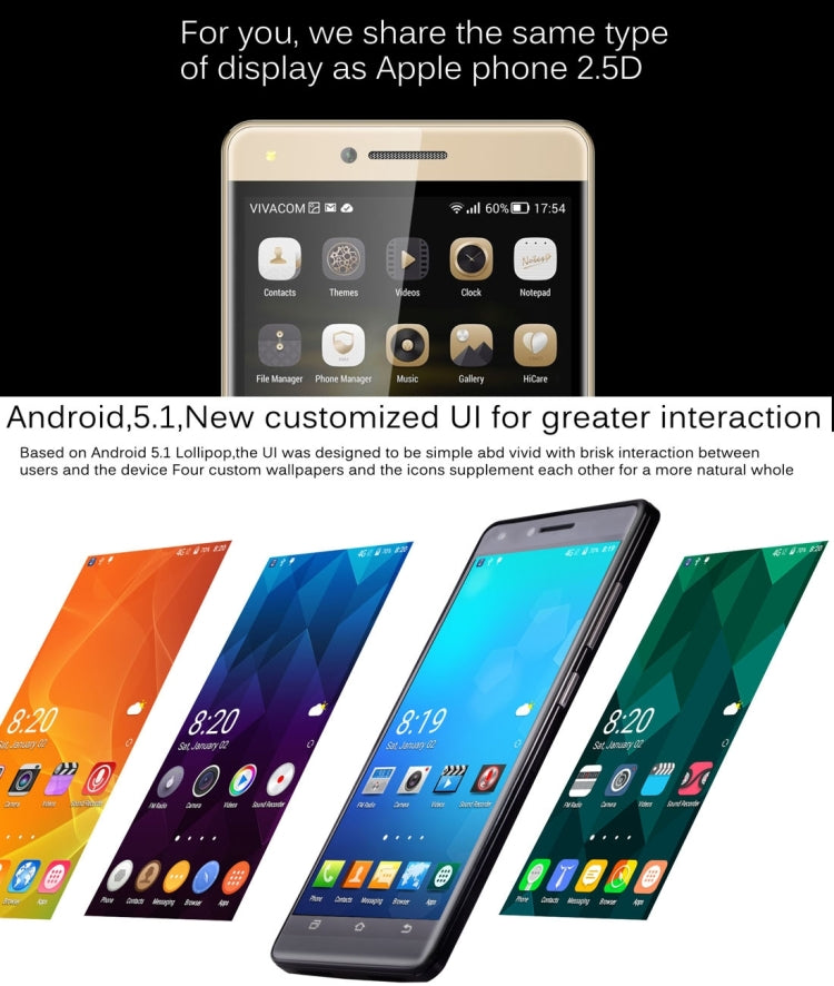 CMX C11, 1GB+8GB, 5.0 inch 2.5D HotKnot, Android 5.1 MTK6580 Quad Core 1.3GHz, Network: 3G(Gold)