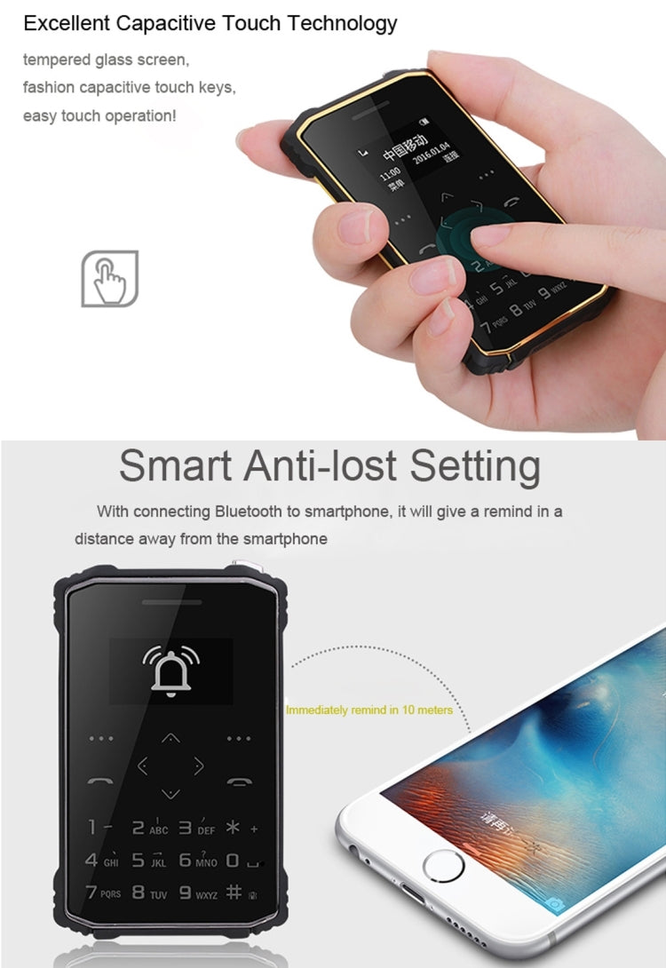 iMAN S1 PRO Waterproof Phone, 8GB, 7.2mm Thickness Card Style, Pedometer / Anti-lost, Single SIM, Network: 2G