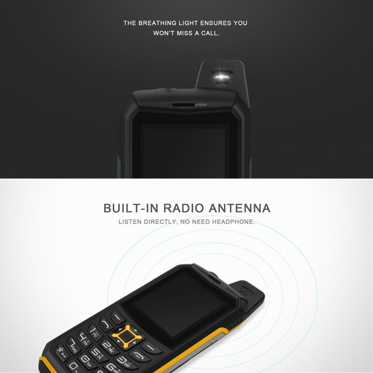 iMAN S2  Triple Proofing Phone, Dual SIM, IP68 Waterproof Shockproof Dustproof,  2200mAh Battery, 2.0 inch, SC6531CA Chipset, 21 Keys, LED Flashlight, FM, TF, Bluetooth