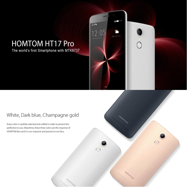 [HK Warehouse] HOMTOM HT17 Pro, 2GB+16GB, Fingerprint Identification, 5.5 inch Android 6.0, MTK6737 Quad Core, Network: 4G, OTG, OTA