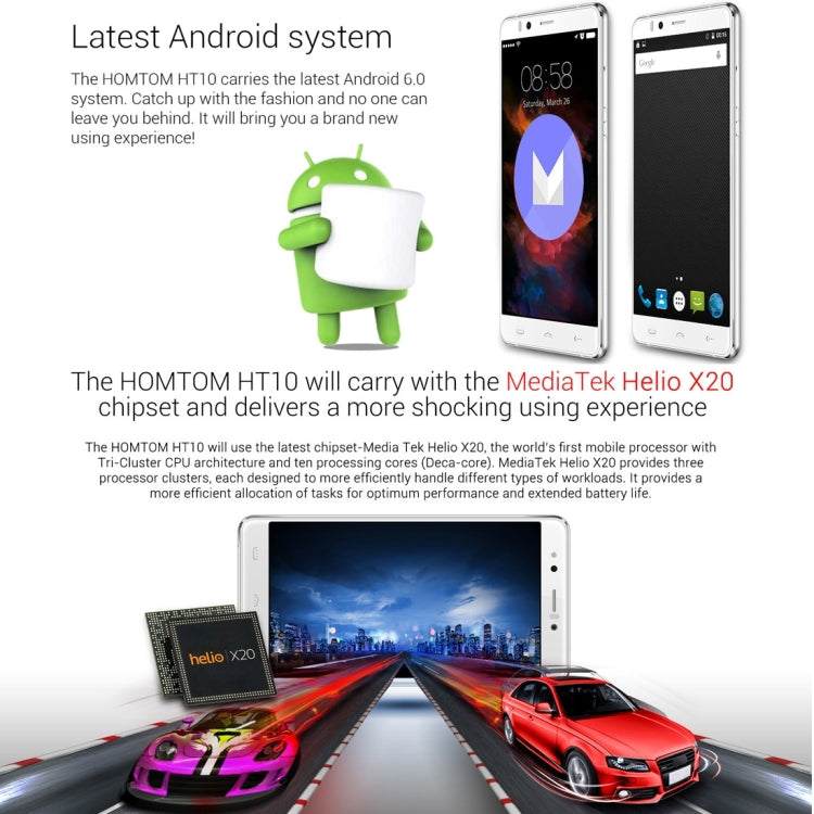 HOMTOM HT10, 4GB+32GB, Iris Identification, 5.5 inch Android 6.0 MTK6797 Helio X20 Ten Core, Network: 4G