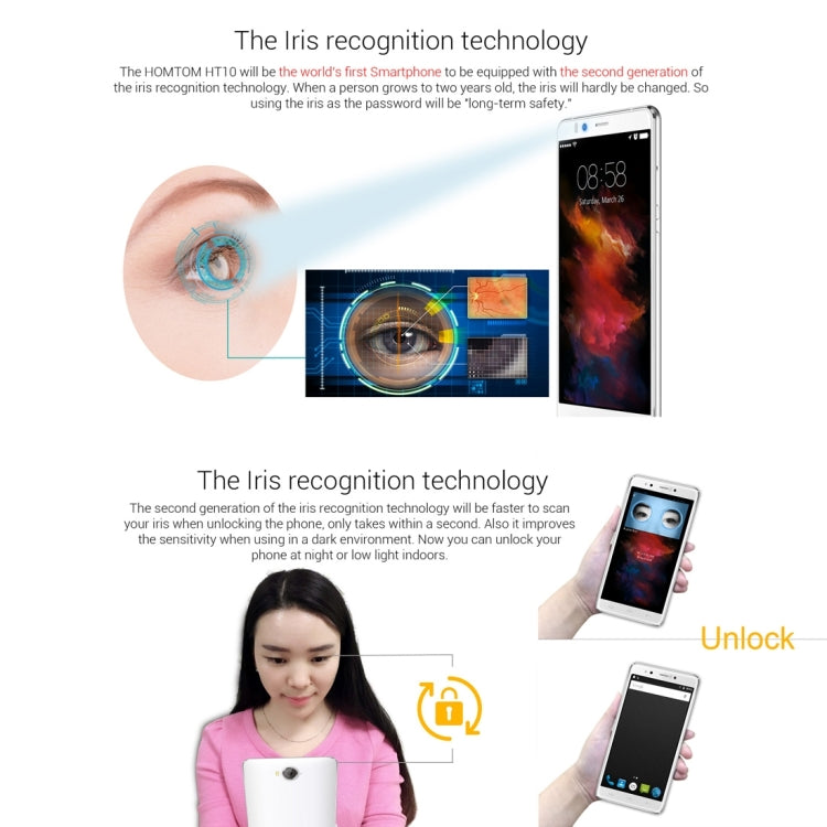 HOMTOM HT10, 4GB+32GB, Iris Identification, 5.5 inch Android 6.0 MTK6797 Helio X20 Ten Core, Network: 4G
