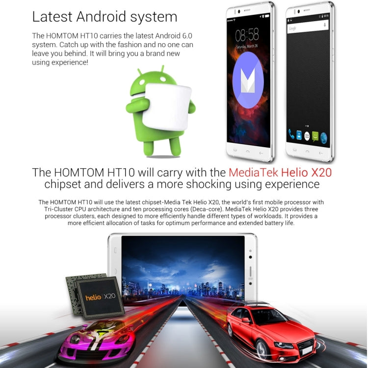 HOMTOM HT10, 4GB+32GB, Iris Identification, 5.5 inch Android 6.0 MTK6797 Helio X20 Ten Core, Network: 4G