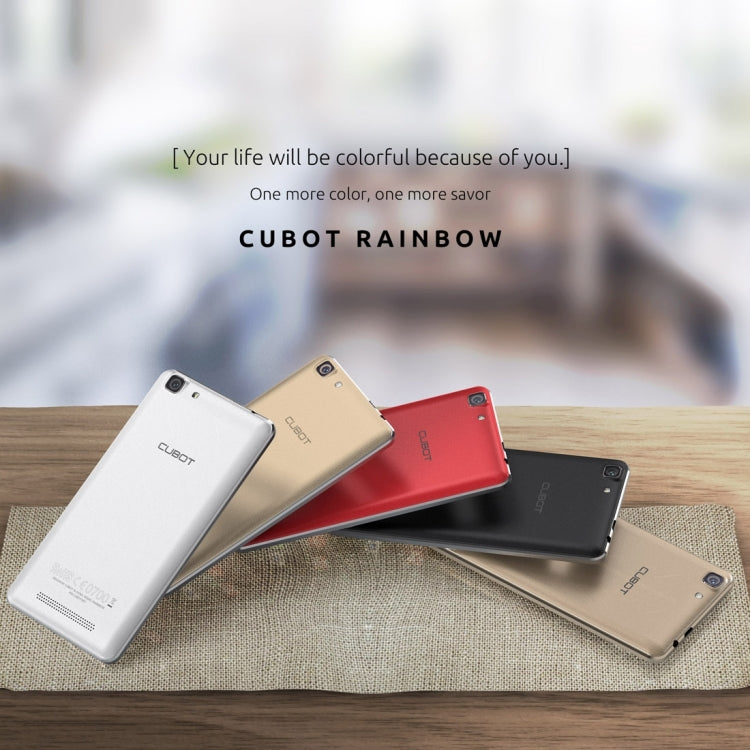 [HK Warehouse] CUBOT Rainbow, 1GB+16GB, 5.0 inch Android 6.0 MTK6580 Quad-Core 1.3GHz, Network: 3G
