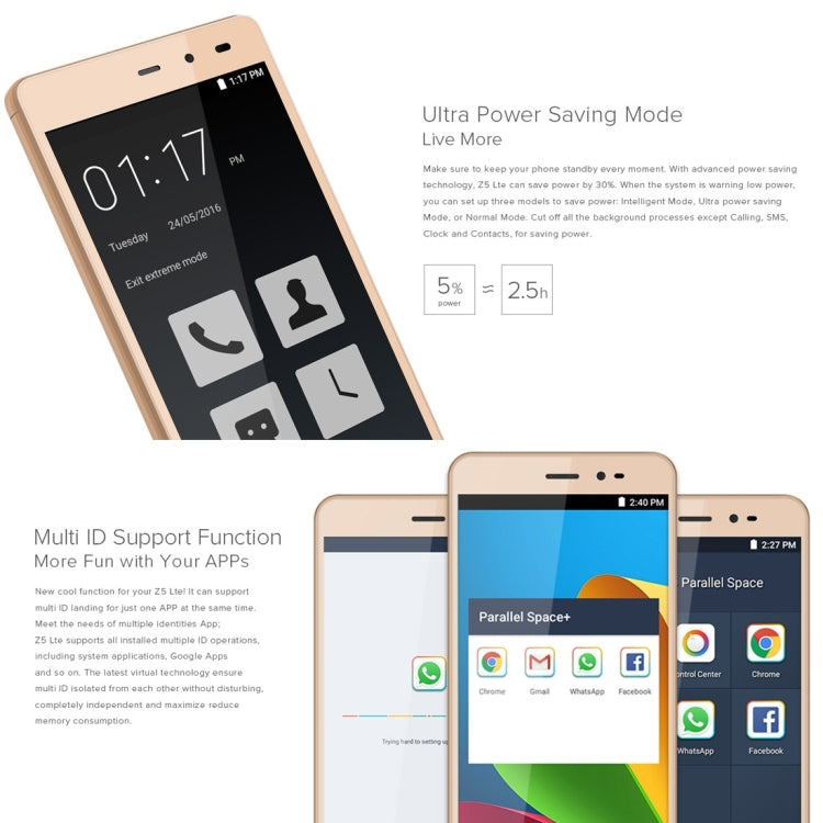 [HK Warehouse] LEAGOO Z5 Lte, 1GB+8GB, 5.0 inch Android 5.1 MTK6735WM Cortex A7 Quad Core 1.0GHz, Network: 4G(Black)