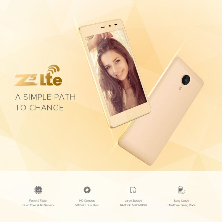[HK Warehouse] LEAGOO Z5 Lte, 1GB+8GB, 5.0 inch Android 5.1 MTK6735WM Cortex A7 Quad Core 1.0GHz, Network: 4G(Black)